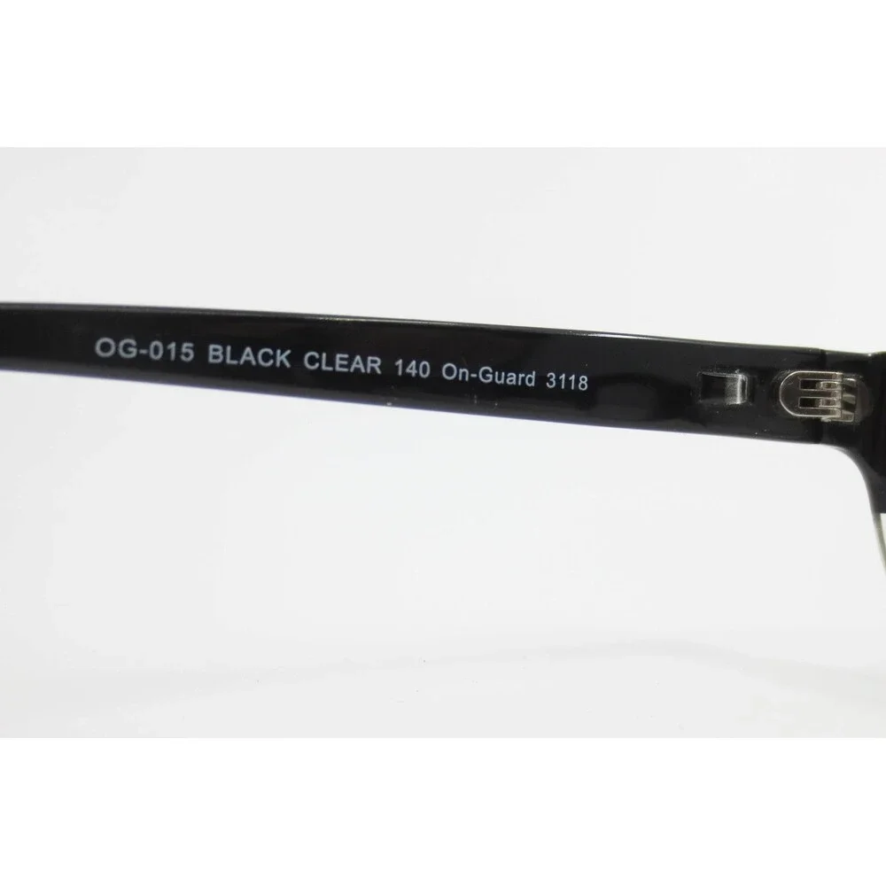 On-Guard 3118 Black Clear Rectangular Safety Glasses Frames OG-015 140 Z87+ CSA